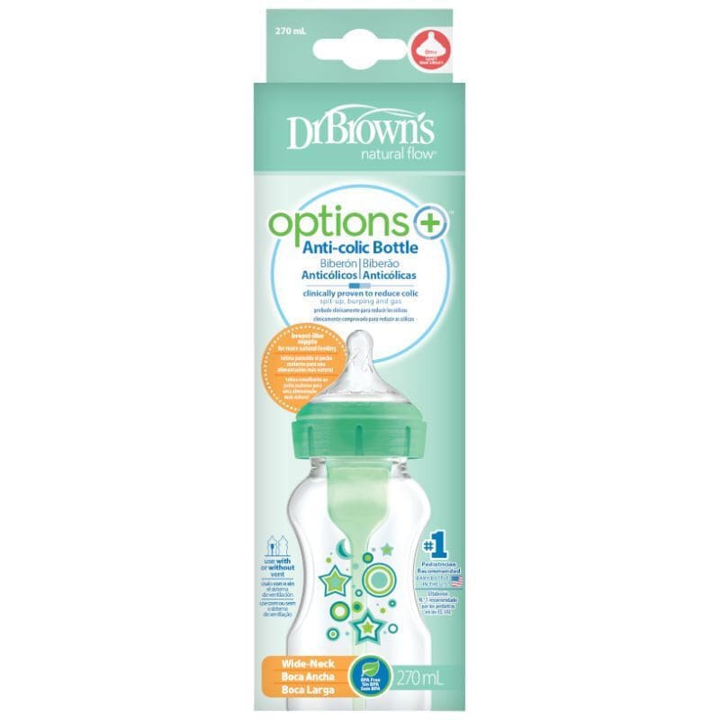 Dr Browns – Options+ Anti-colic Μπιμπερό Πλαστικό με Φαρδύ Λαιμό 270ml Πράσινο. Dr Browns – Options+ Anti-colic Μπιμπερό Πλαστικό με Φαρδύ Λαιμό 270ml Πράσινο.